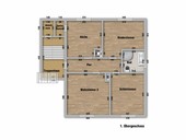 Vermietung 3 Zimmer Suhl Nähe Innenstadt Obergeschoss Grundriss bemasst
