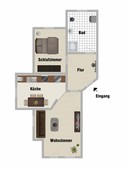 Vermietung 2 Zimmerwohnung Suhl Albrechts Erdgeschoss Grundriss