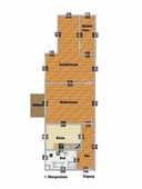 Vermietung 2 Zimmerwohnung Zella-Mehlis Ortsteil Mehlis bemaßter Grundriss