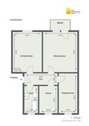 Verkauf 3 Zimmereigentumswohnung zum Selbstausbau Grundriss bemasst