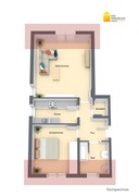 Verkauf 2 Zimmer-Eigentumswohnung Suhl Albrechts Dachgeschoss Grundriss