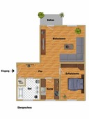 Vermietung 2 Zimmerwohnung Suhl Randlage Grundriss