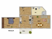 Vermietung 2 Zimmerwohnung Suhl Hochparterre Ansicht Grundriss