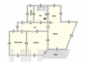 Vermietung 3 Zimmer Suhl bemasster Grundriss