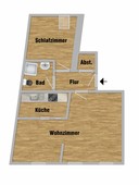 Vermietung 2 Zimmer Suhl Grundriss 