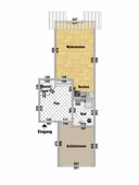 Vermietung 2 Zimmer Suhl Innenstadt Grundriss bemasst